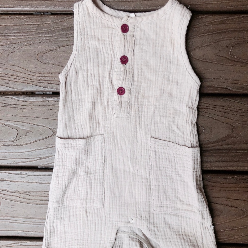 Infant toddler cotton onesie unisex size 12m - light gray